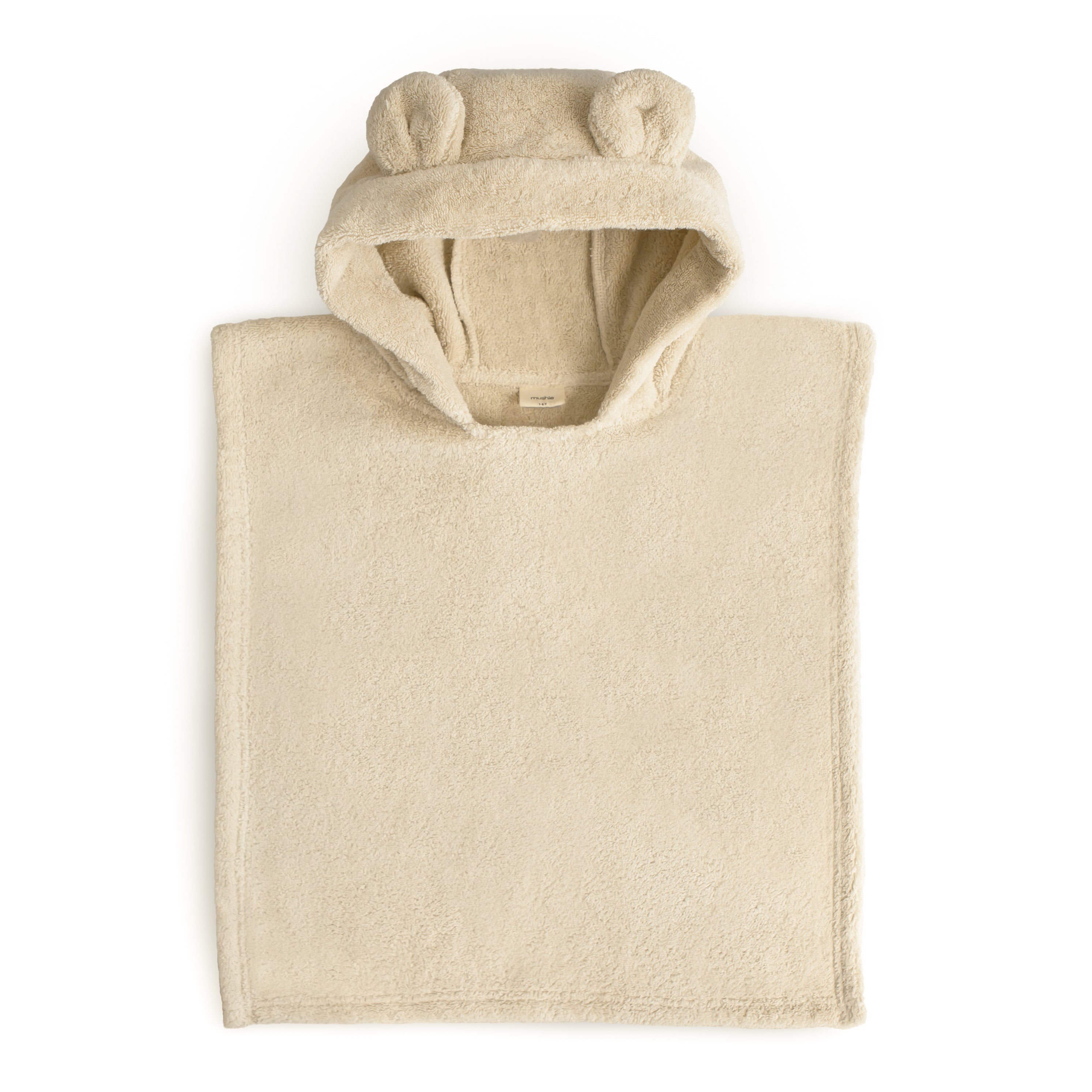 Mushie Bear Poncho Towel Fog | Playroom Avenue