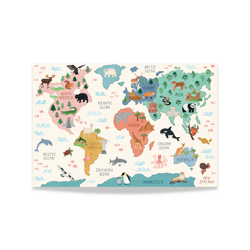 Mindful And Co World Map Print | Playroom Avenue