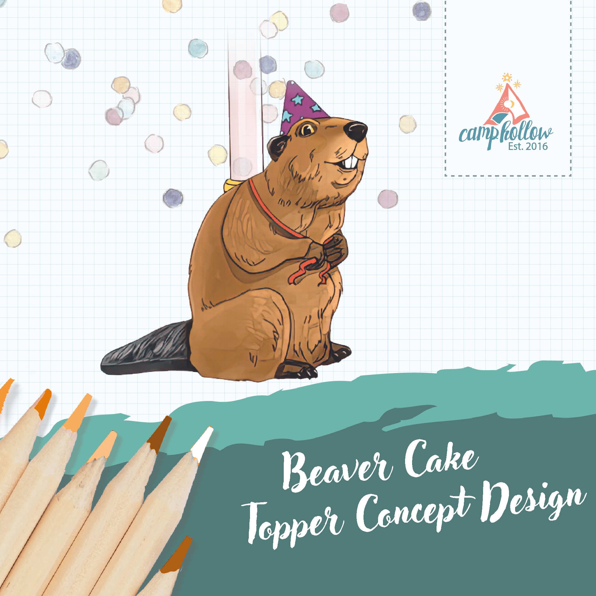 Camp Hollow Beaver Cake Topper | Playroom Avenue