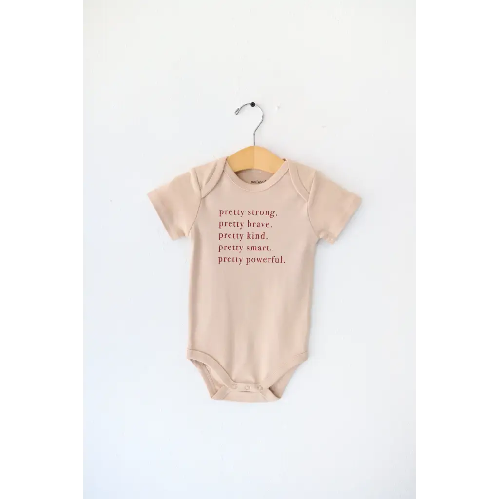 Polished Prints Pretty Brave Organic Cotton Baby Onesie | Playroom Avenue