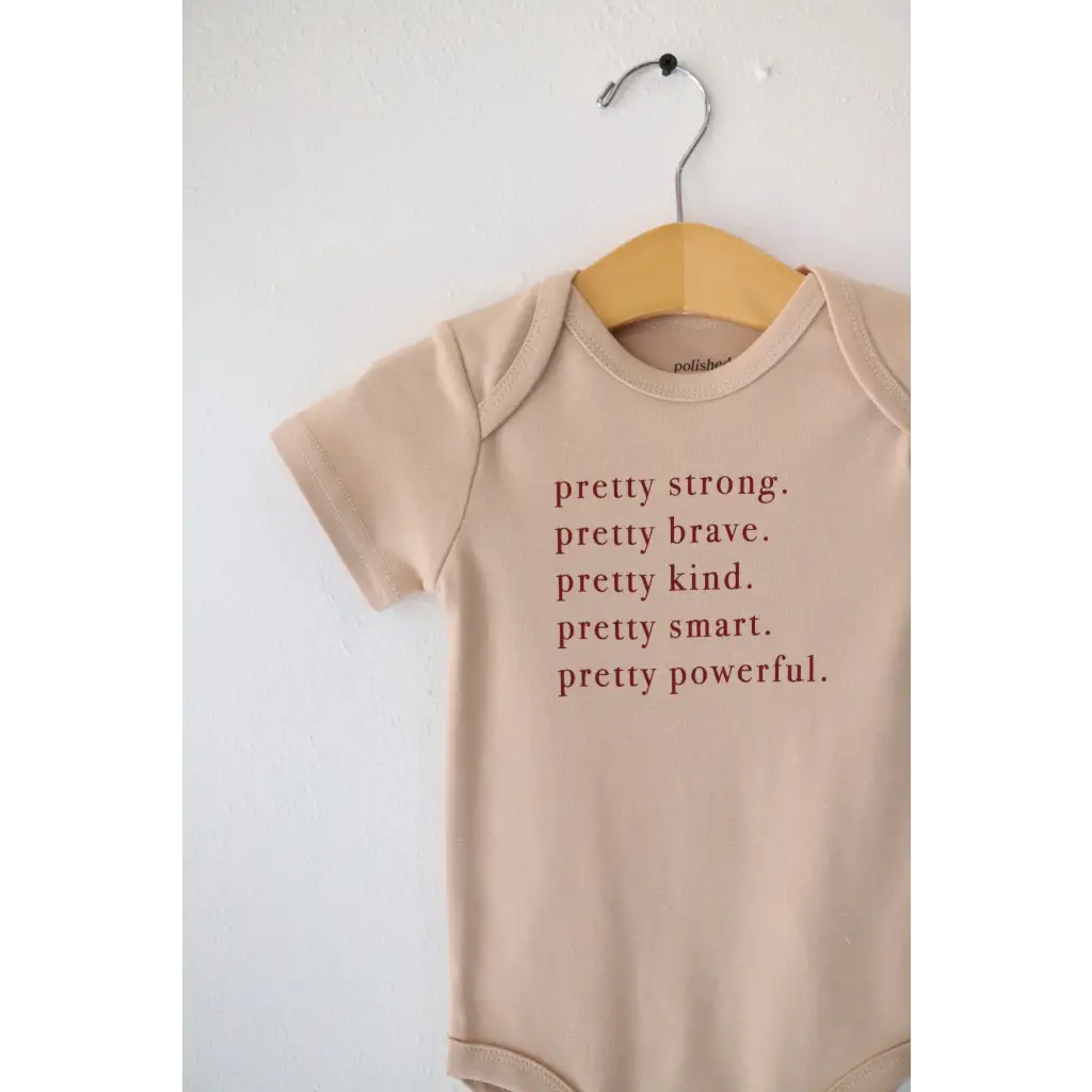Polished Prints Pretty Brave Organic Cotton Baby Onesie | Playroom Avenue
