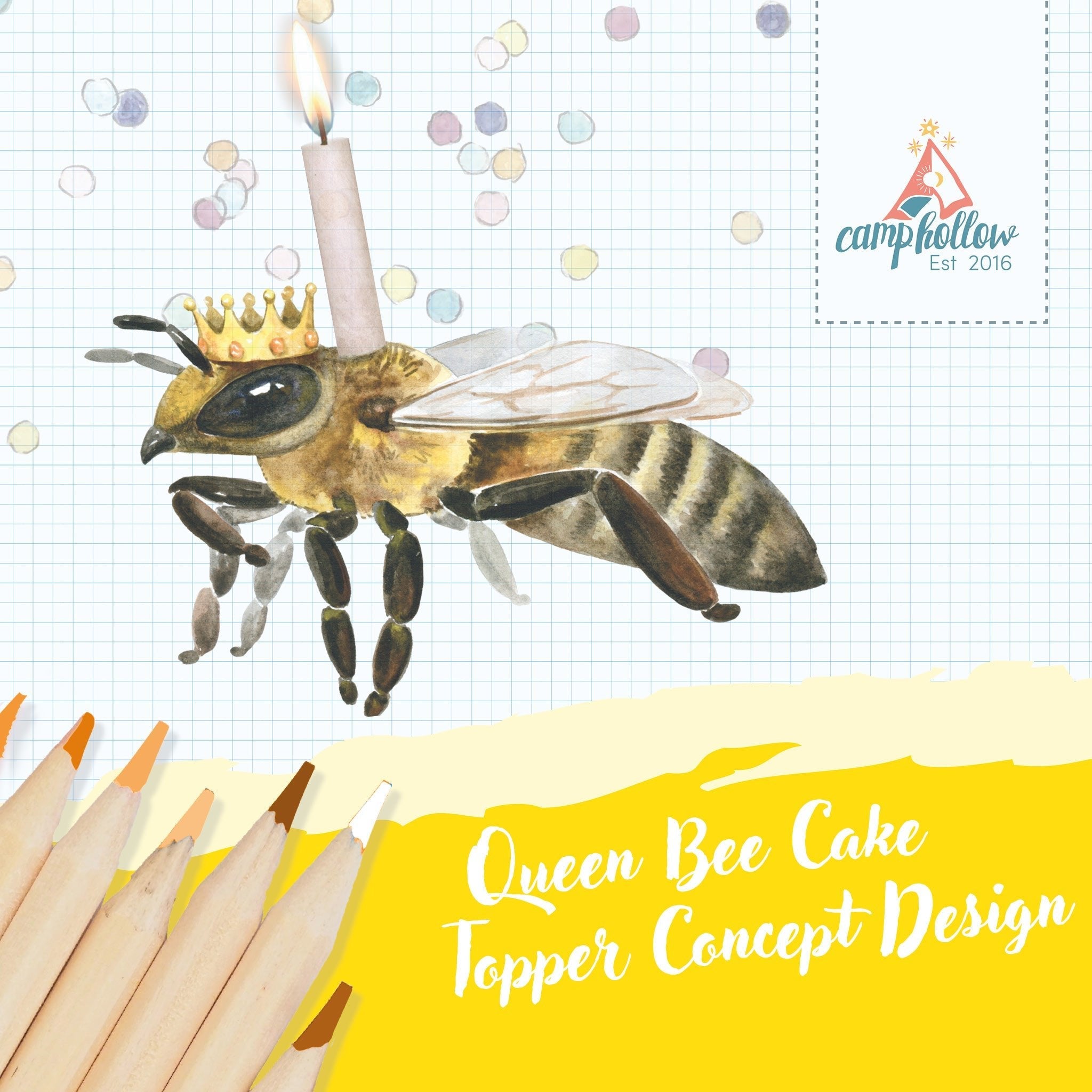 Camp Hollow Queen Bee Cake Topper | Playroom Avenue