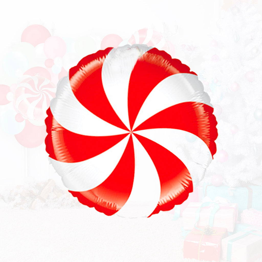 Ellie's Party Supply Peppermint Christmas Balloon Red | Playroom Avenue