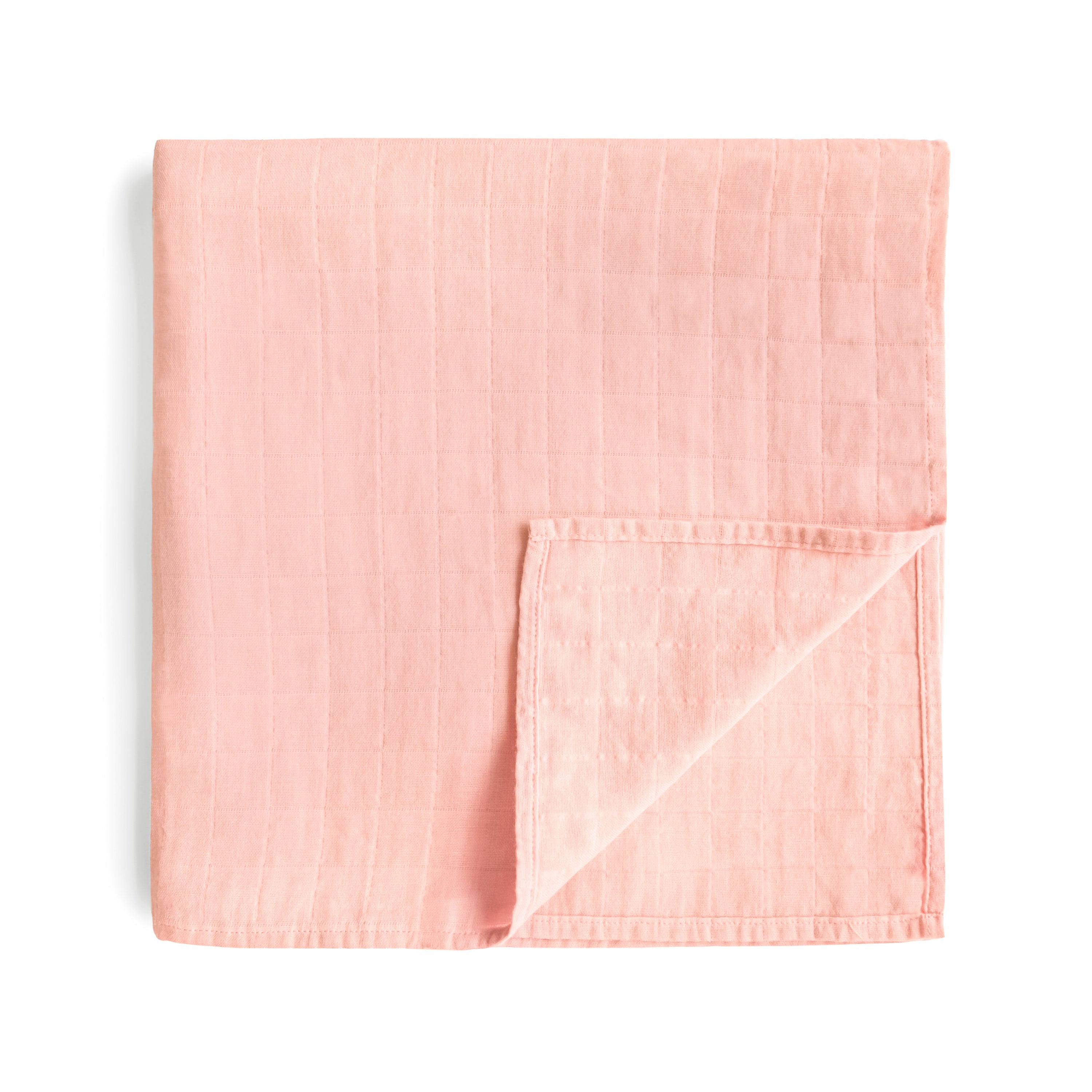 Mushie Organic Cotton Muslin Swaddle Blanket Rose Vanilla | Playroom Avenue