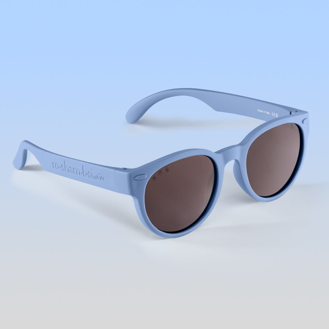 Skywalker Rounds | Adult Polarized Brown Lens S M Cloudy Blue Frame | Playroom Avenue