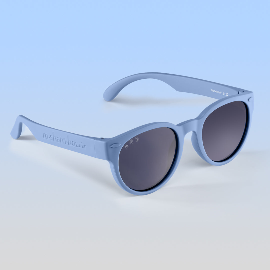 Skywalker Rounds | Baby Polarized Grey Lens Cloudy Blue Frame | Playroom Avenue