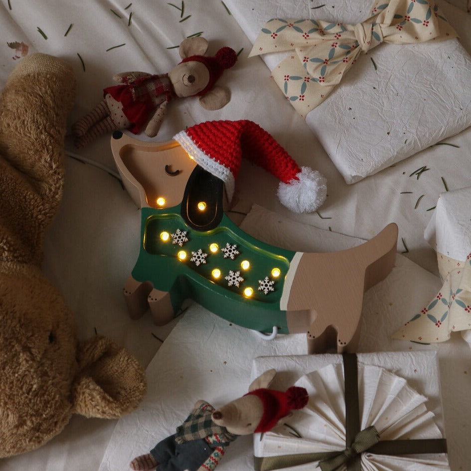 Little Lights Mini Holiday Puppy Lamp ~ Limited Edition - Playroom Avenue