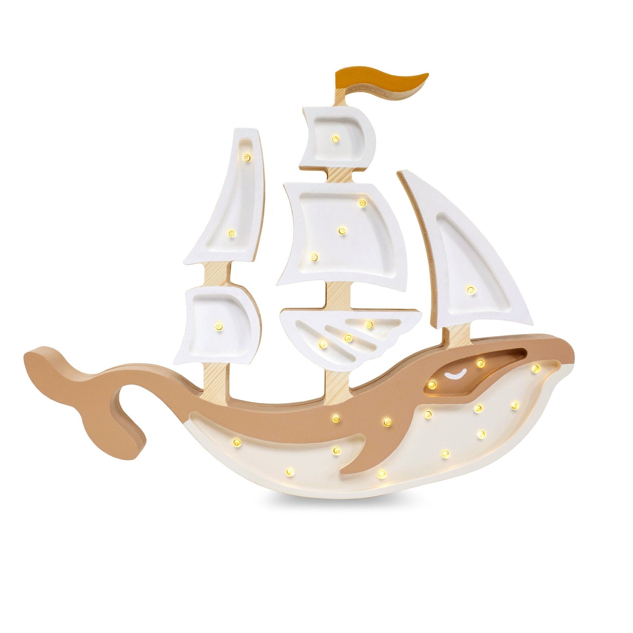 Little Lights Whale Ship Lamp Pirate Brown | Playroom Avenue