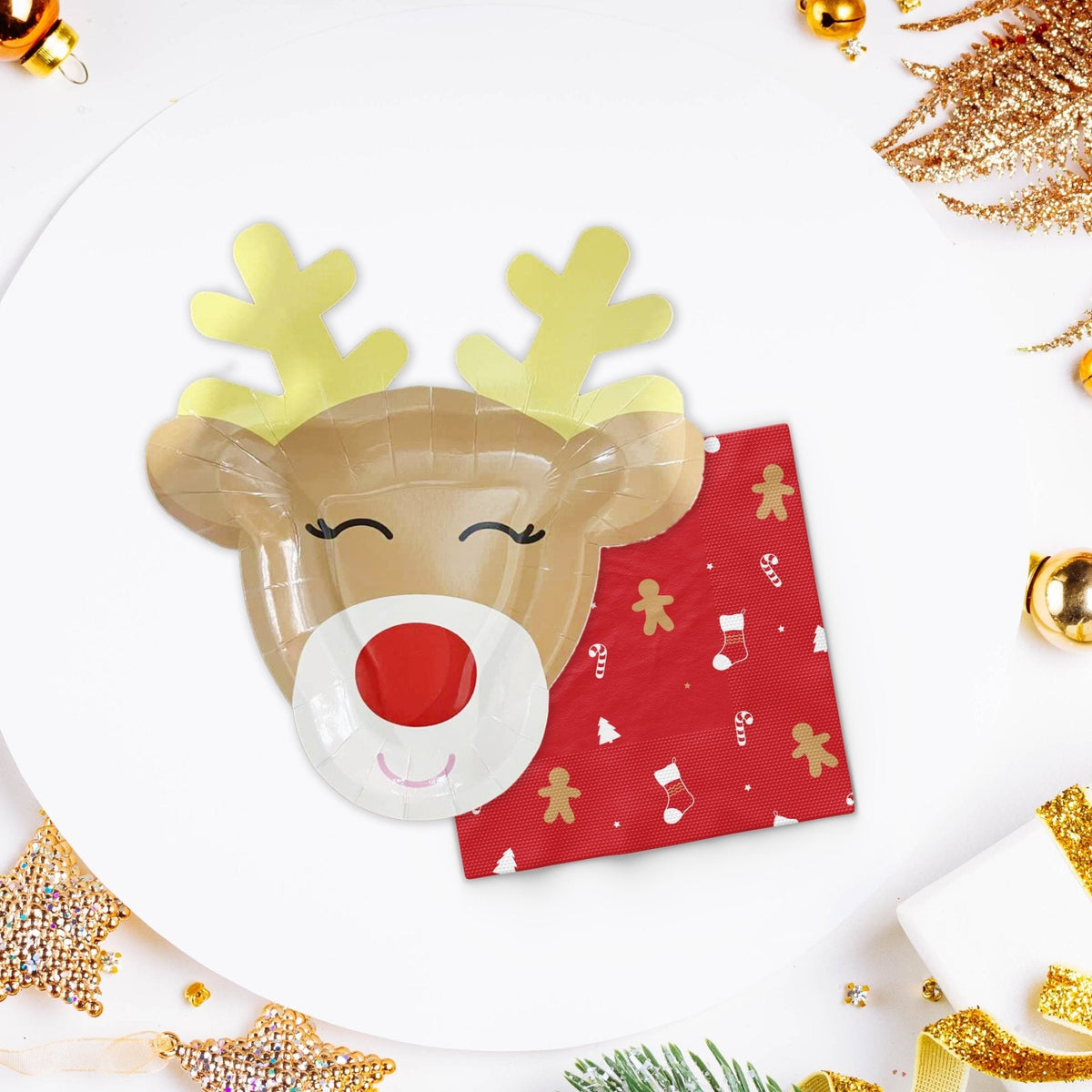 Ellie's Party Supply Rudolph the Reindeer Christmas Paper Plates | Playroom Avenue