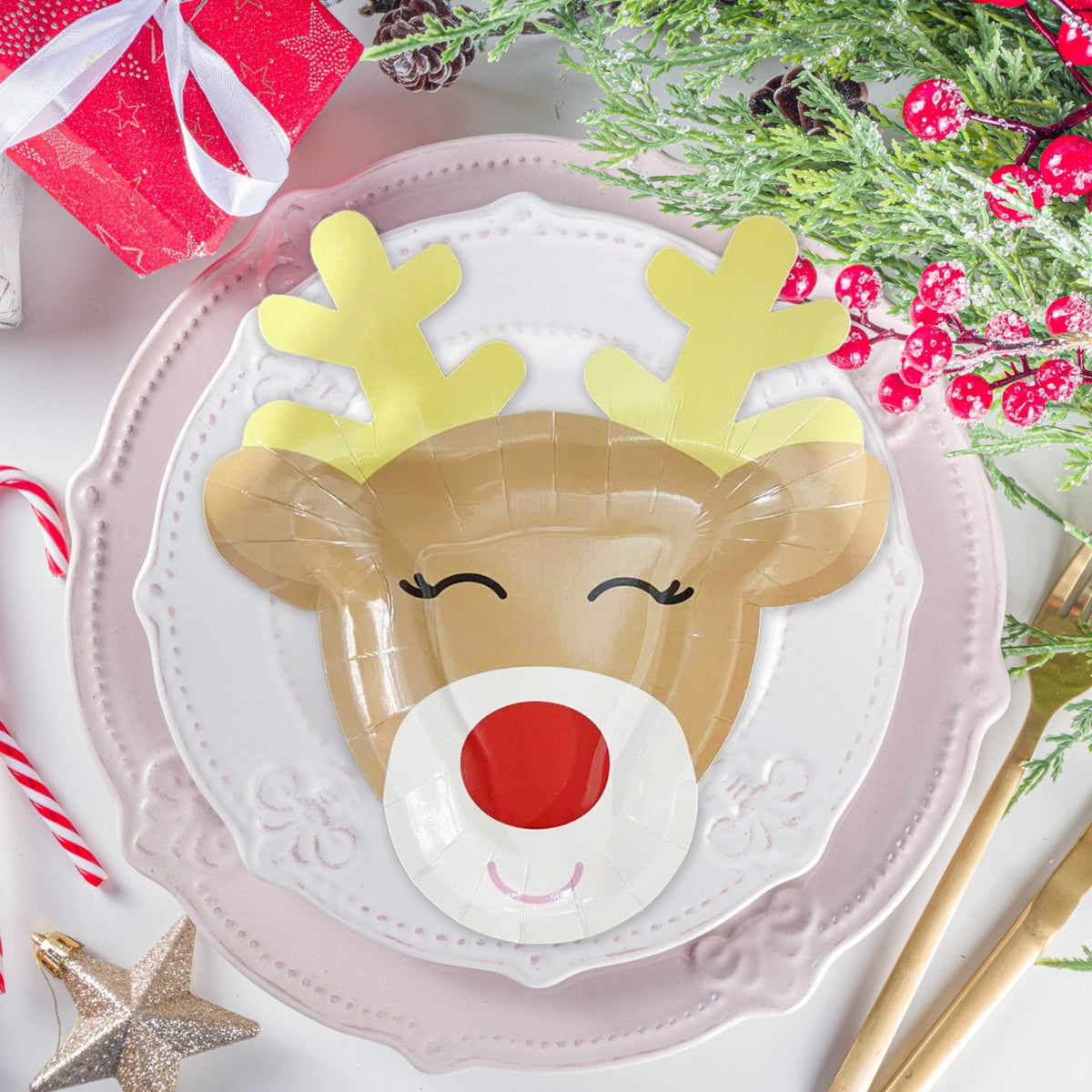 Ellie's Party Supply Rudolph the Reindeer Christmas Paper Plates | Playroom Avenue