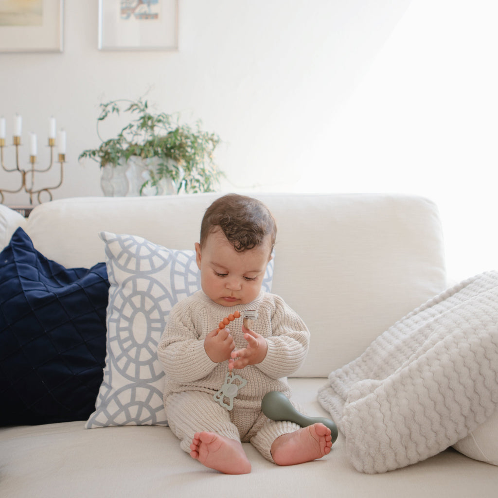 Mushie Silicone Pacifier Clip | Eva | Playroom Avenue