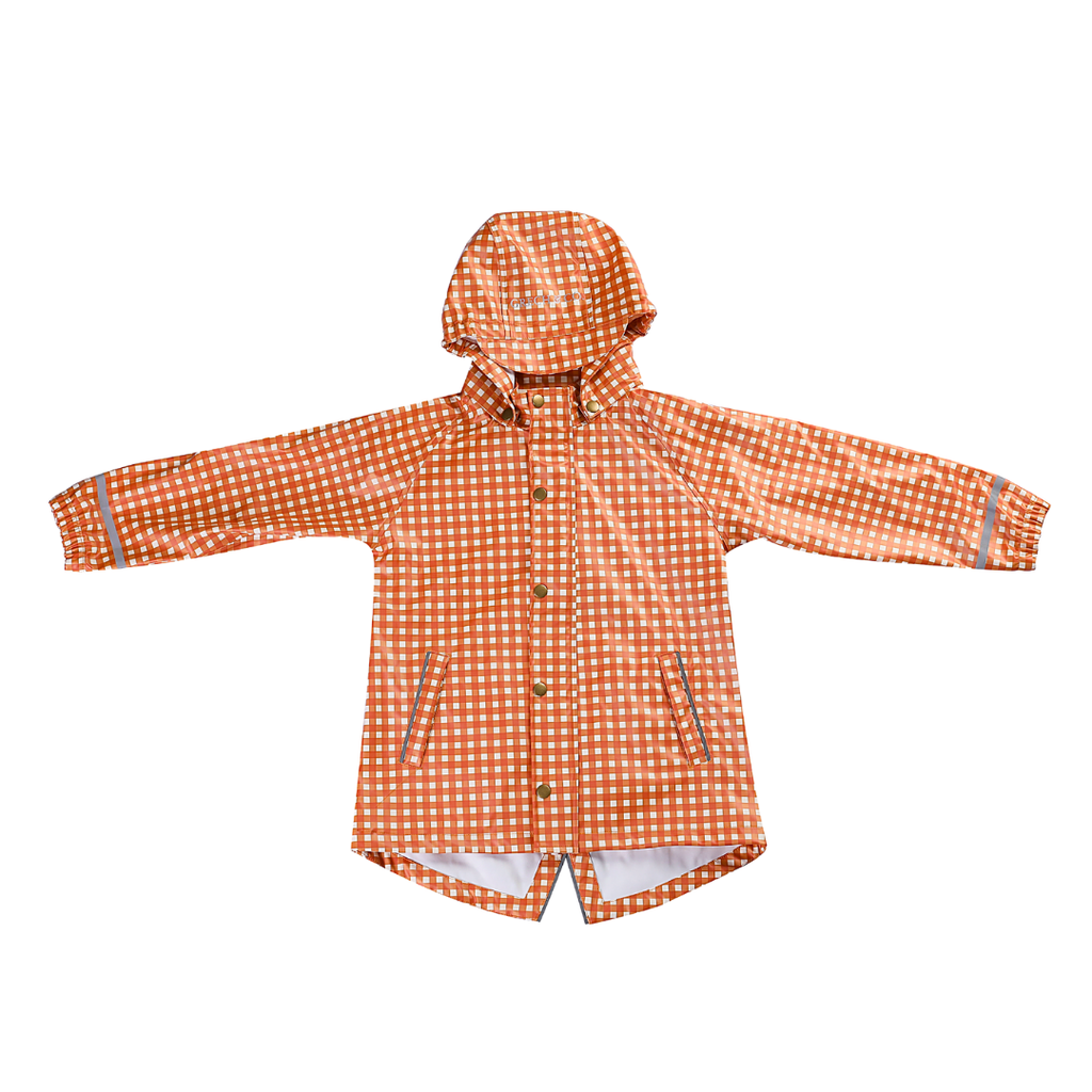 GRECH & CO. Fishtail Rain Jacket | Sienna Gingham | Playroom Avenue