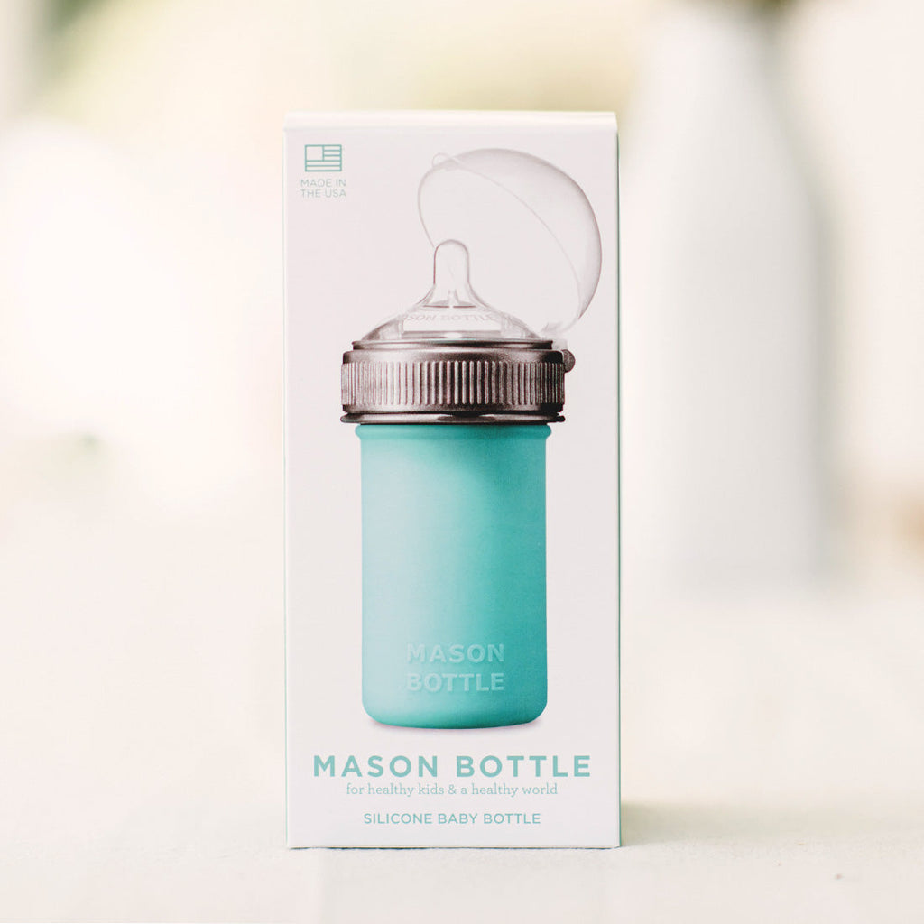 Mason Bottle Silicone Baby Bottle | Playroom Avenue