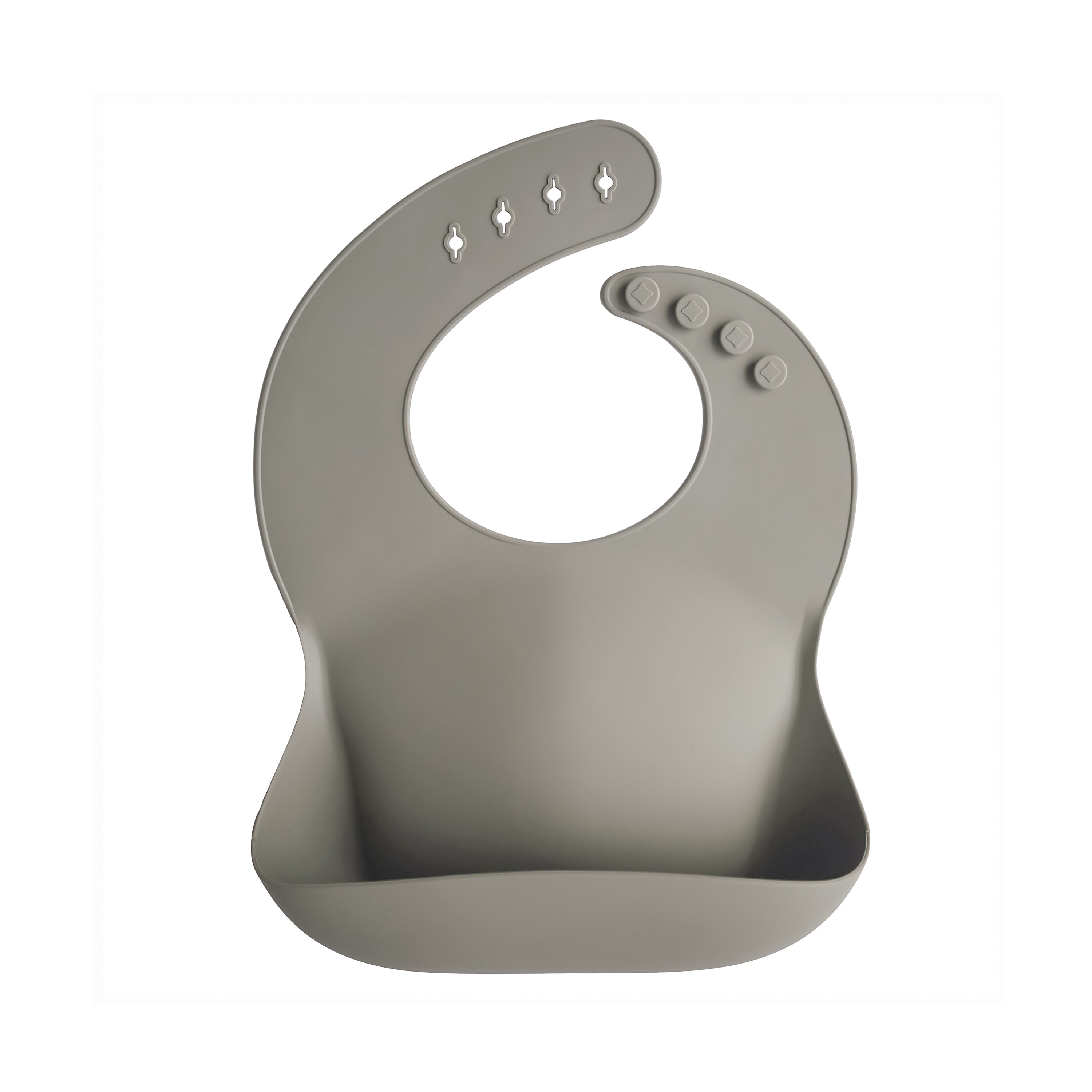 Mushie Silicone Baby Bib Silver Sage | Playroom Avenue