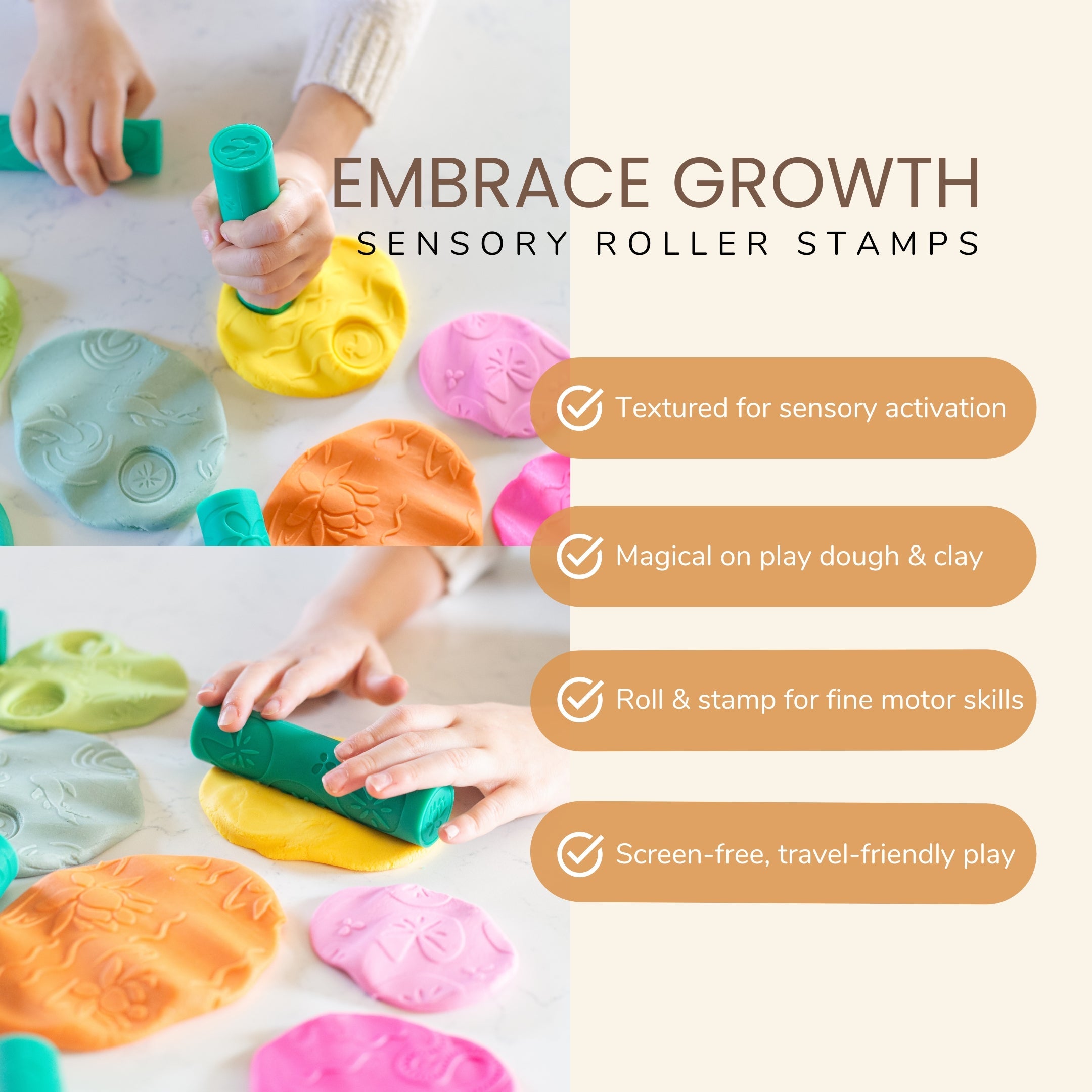 Pond Life Play Dough Rollers (set of 6) | Playroom Avenue