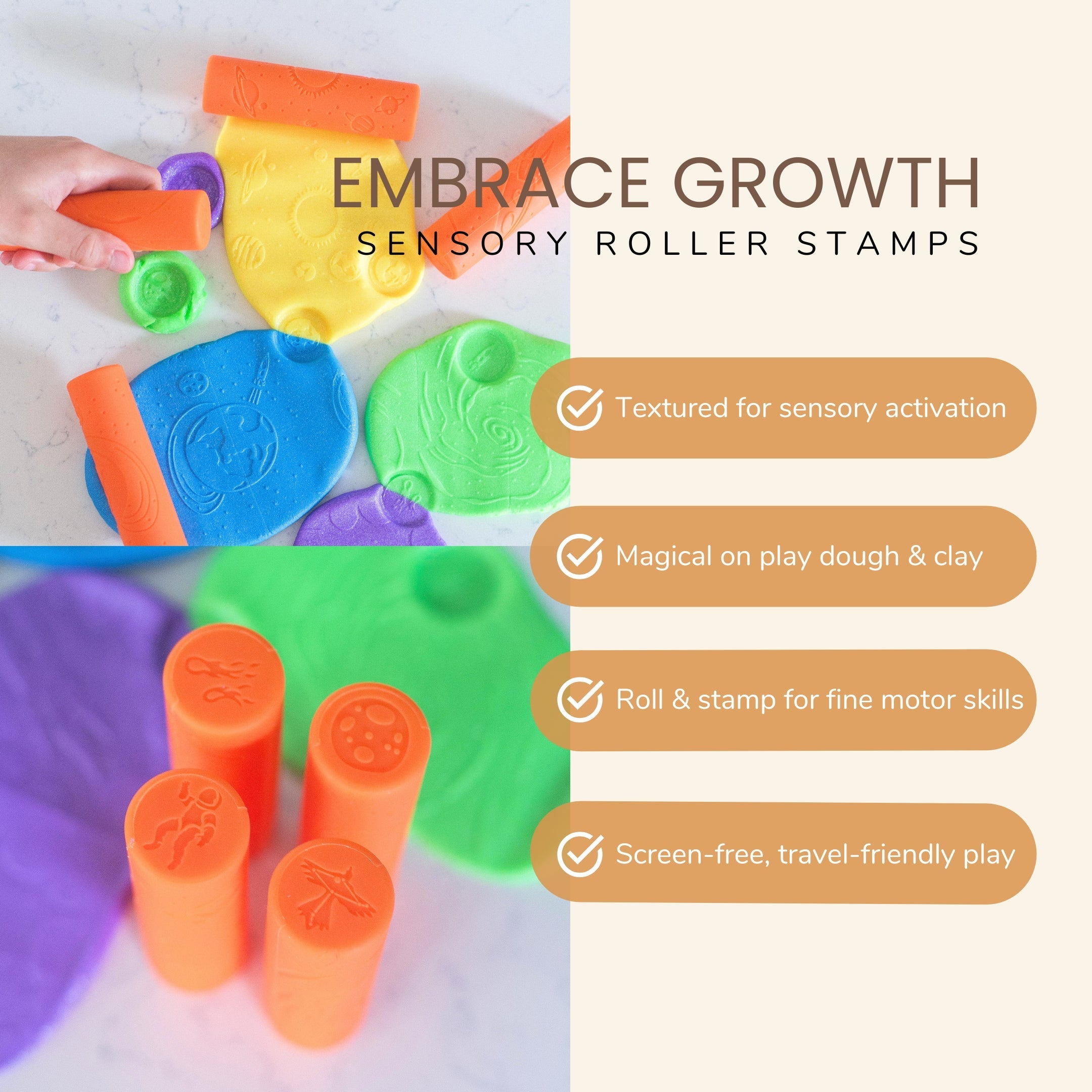 Space Play Dough Rollers (set of 4) | Playroom Avenue
