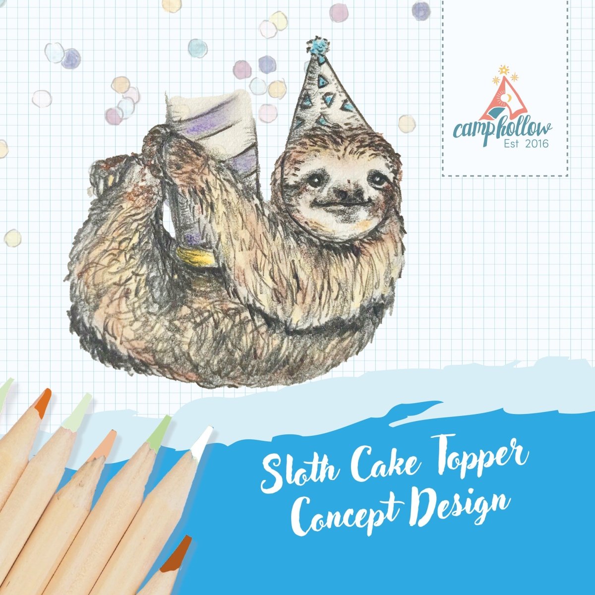 Camp Hollow Sloth Cake Topper | Playroom Avenue