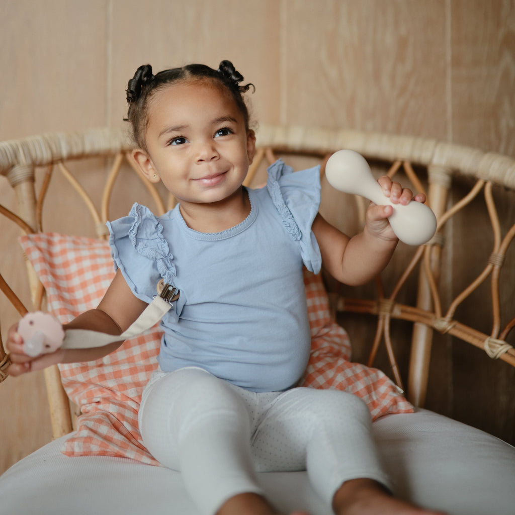 Mushie Silicone Baby Rattle Toy | Playroom Avenue