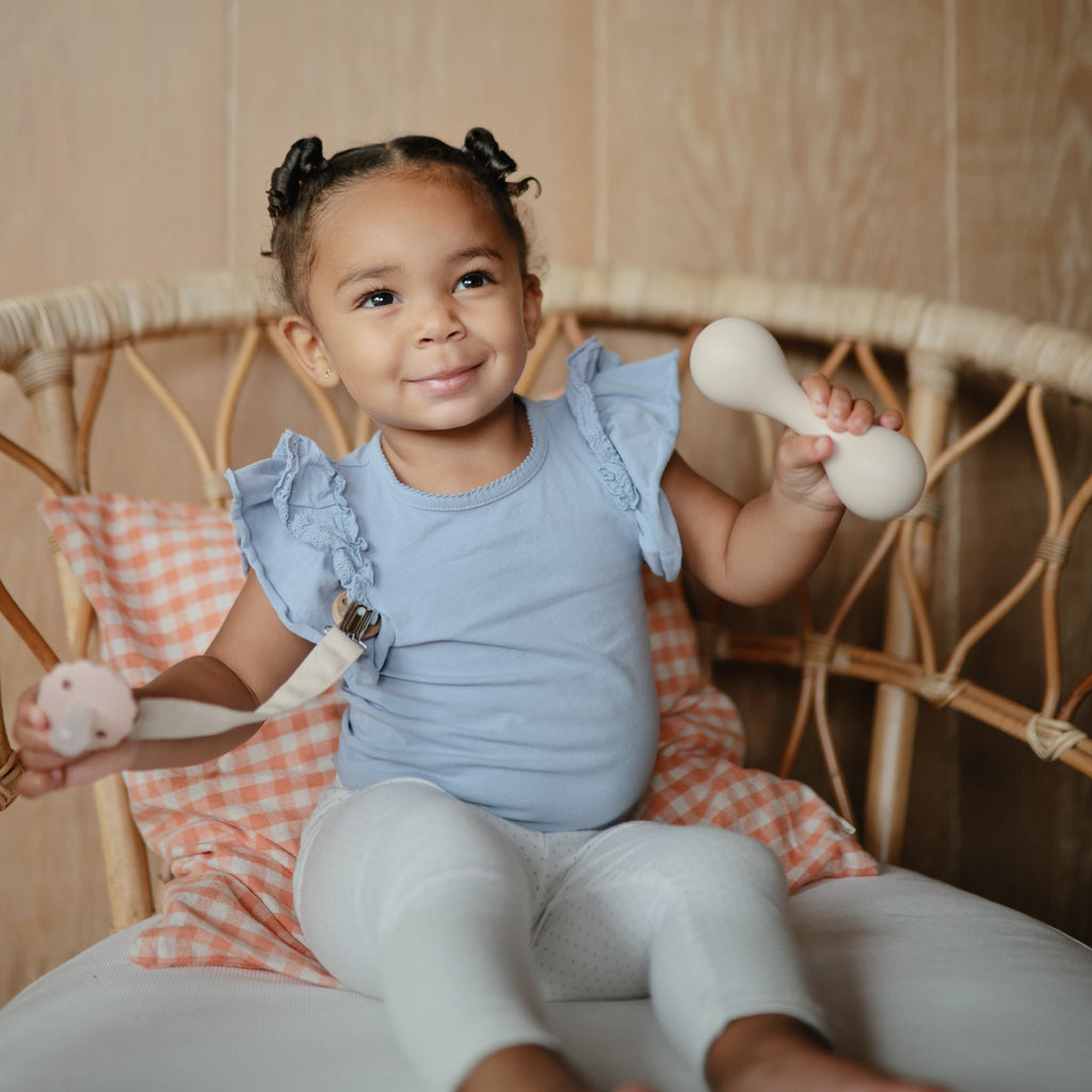 Mushie Linen Pacifier Clip 2-Pack | Playroom Avenue