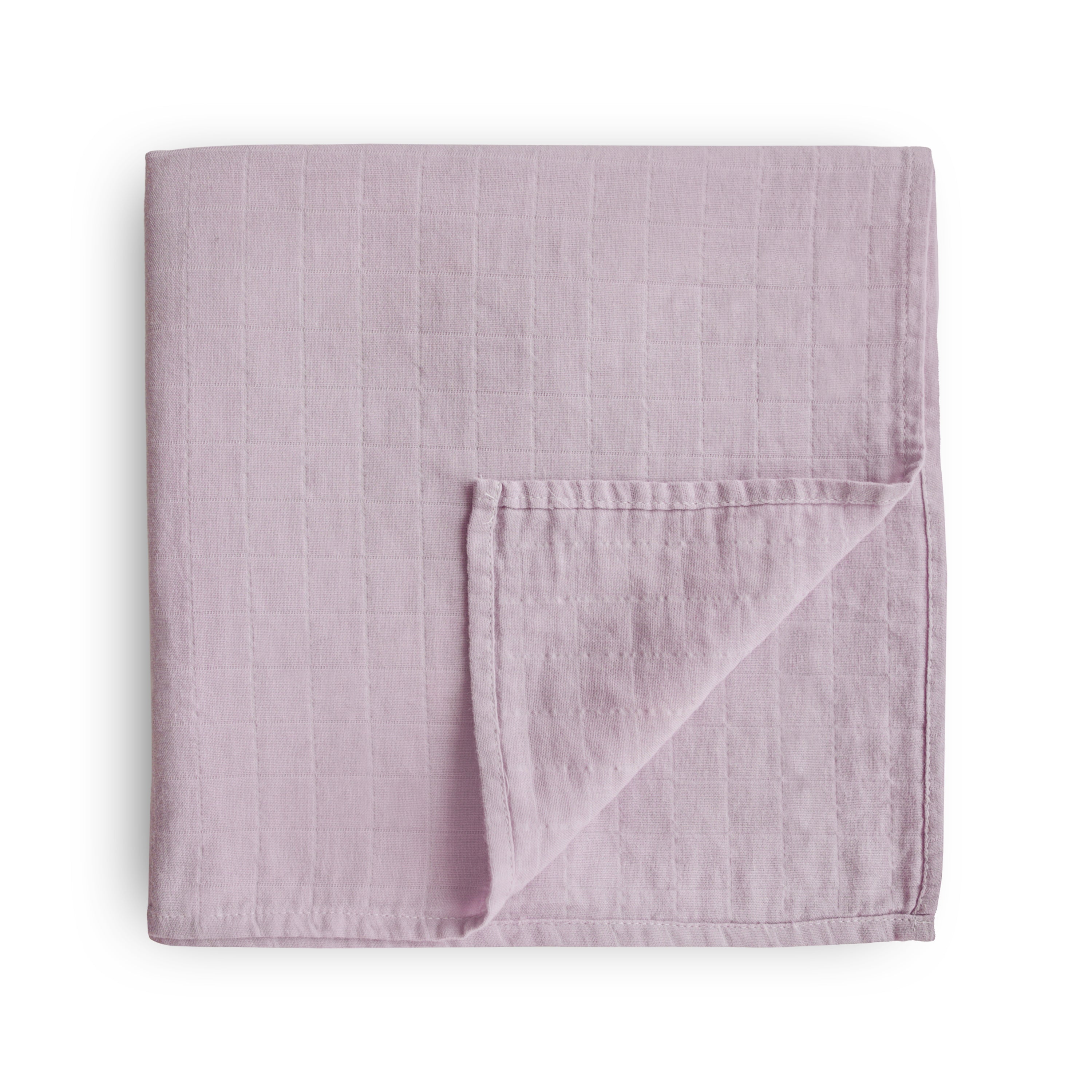 Mushie Organic Cotton Muslin Swaddle Blanket Soft Mauve | Playroom Avenue