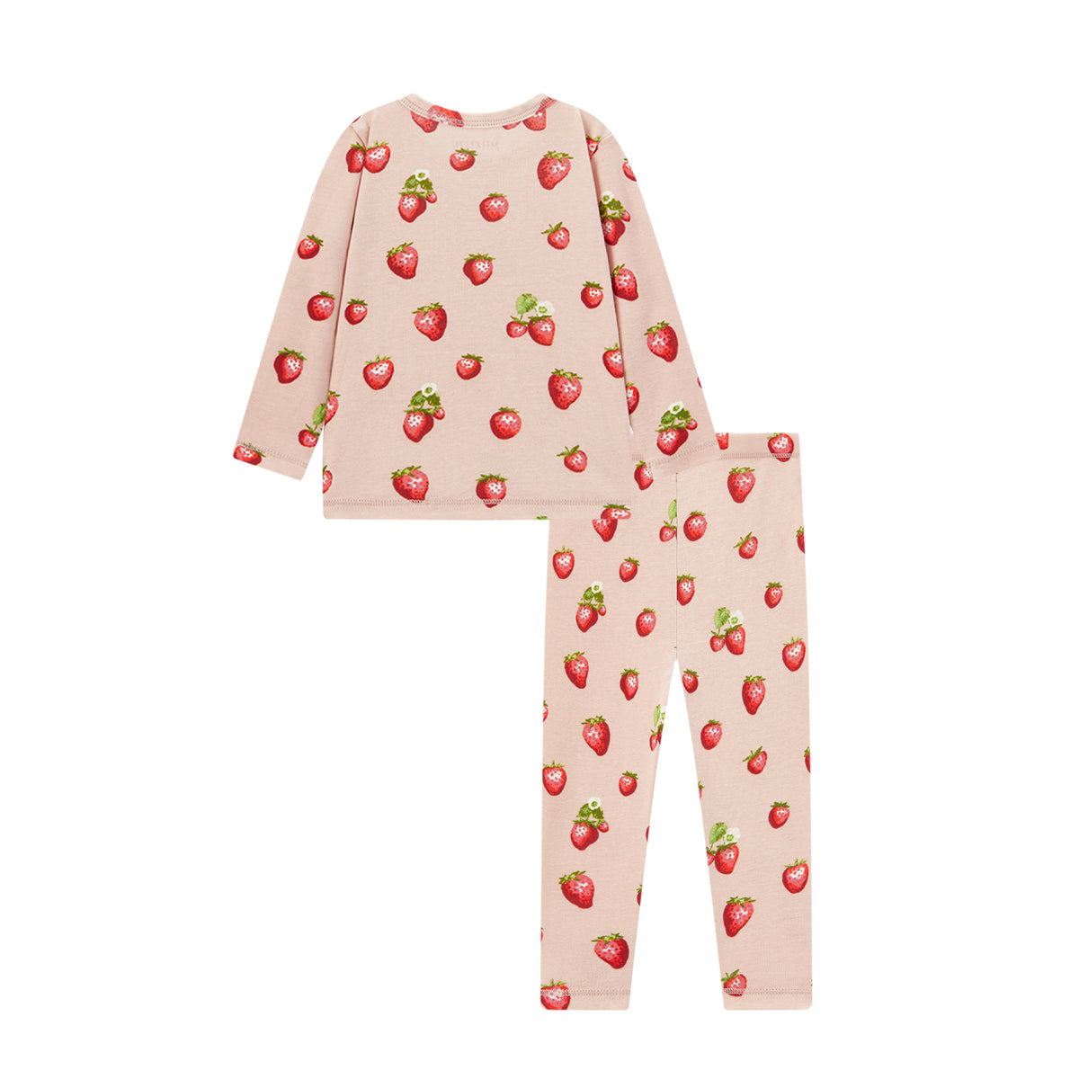 Milkbarn Strawberry Organic Cotton Long Sleeve Two Piece Pajama Set | Playroom Avenue