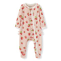 Milkbarn Strawberry Organic Cotton Ruffle Footed Romper | Playroom Avenue