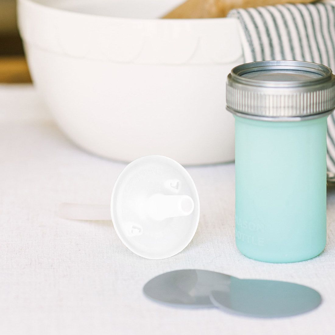 Mason Bottle Silicone Straw Tops, 2 Pack | Playroom Avenue
