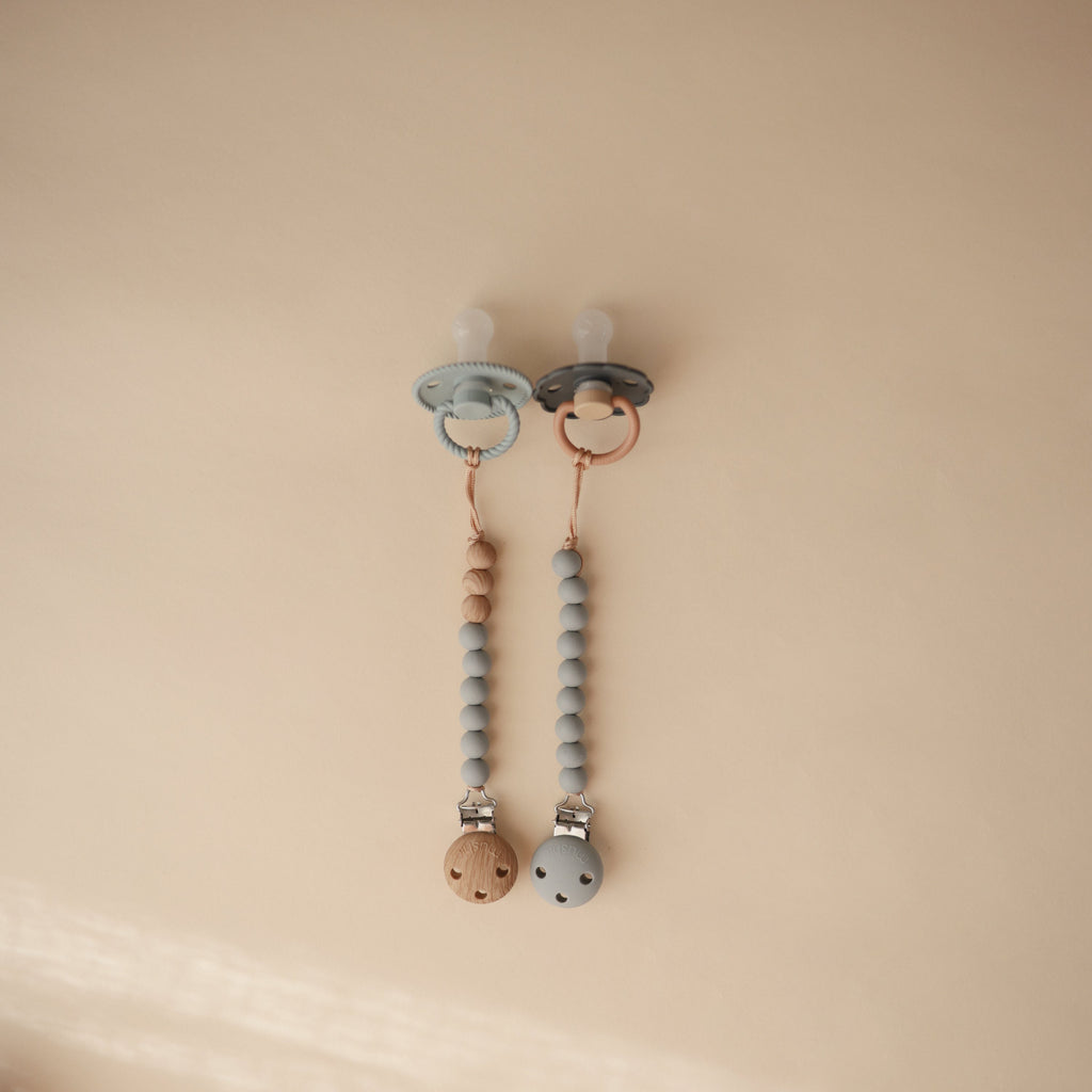 Mushie Silicone Pacifier Clip | Hera | Playroom Avenue