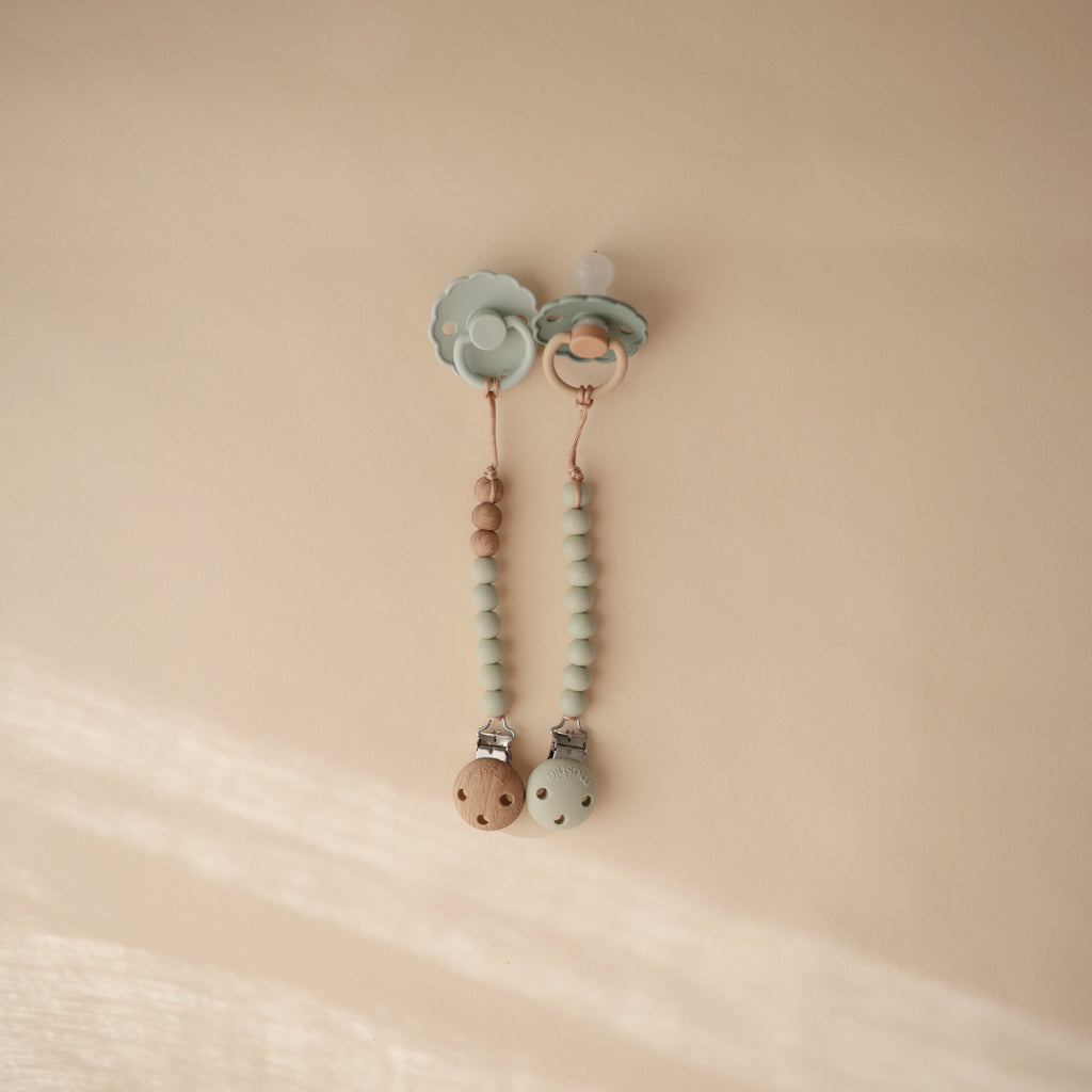 Mushie Silicone Pacifier Clip | Hera | Playroom Avenue