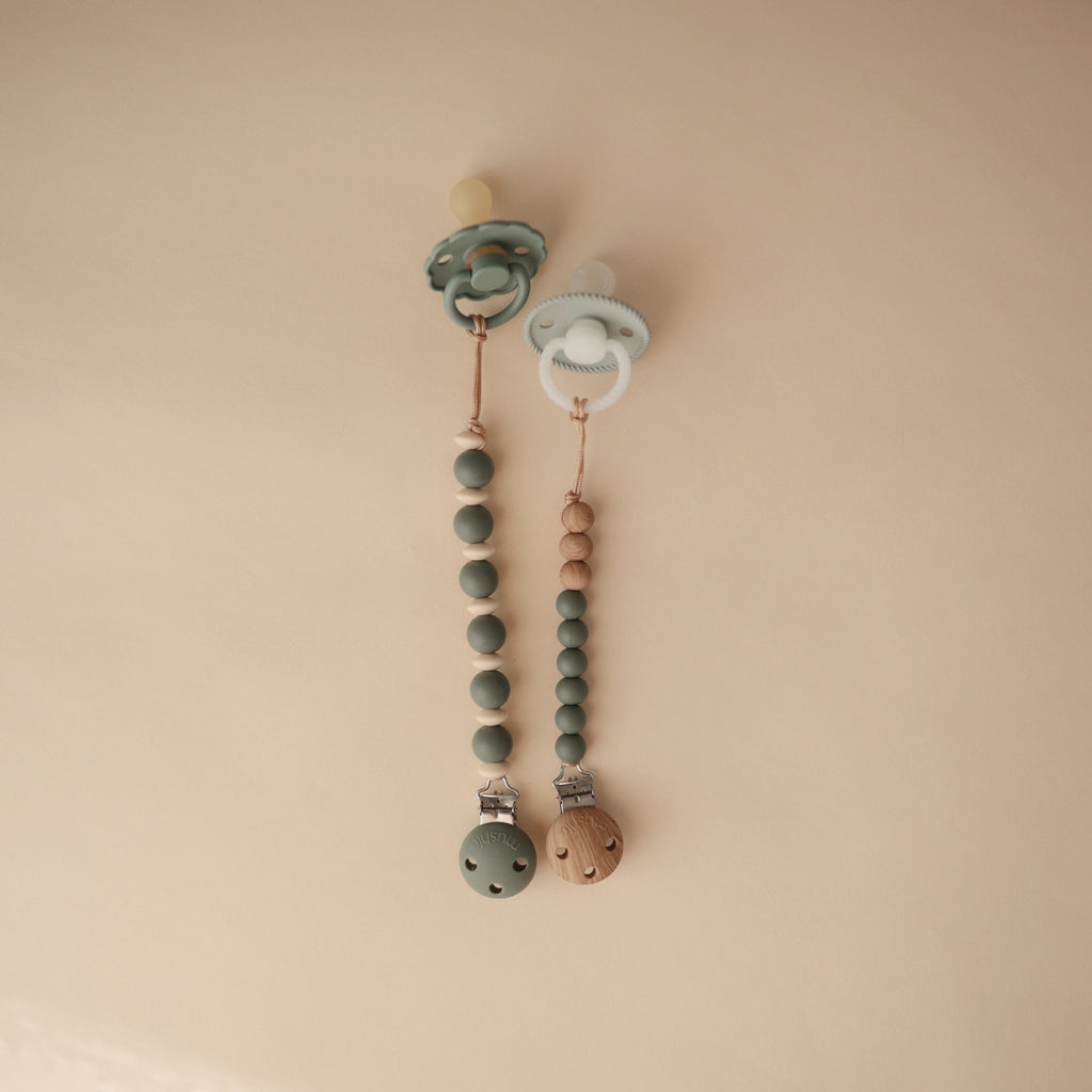 Mushie Silicone Pacifier Clip | Luna | Playroom Avenue