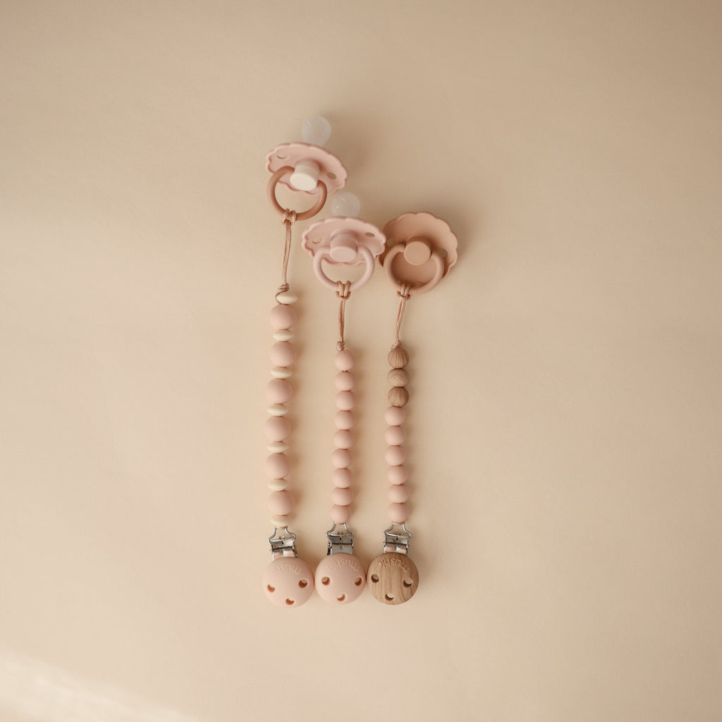 Mushie Silicone Pacifier Clip | Eva | Playroom Avenue