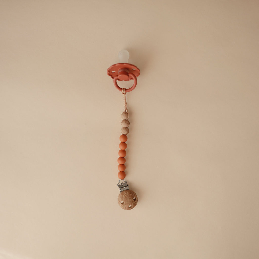 Mushie Silicone Pacifier Clip | Eva | Playroom Avenue