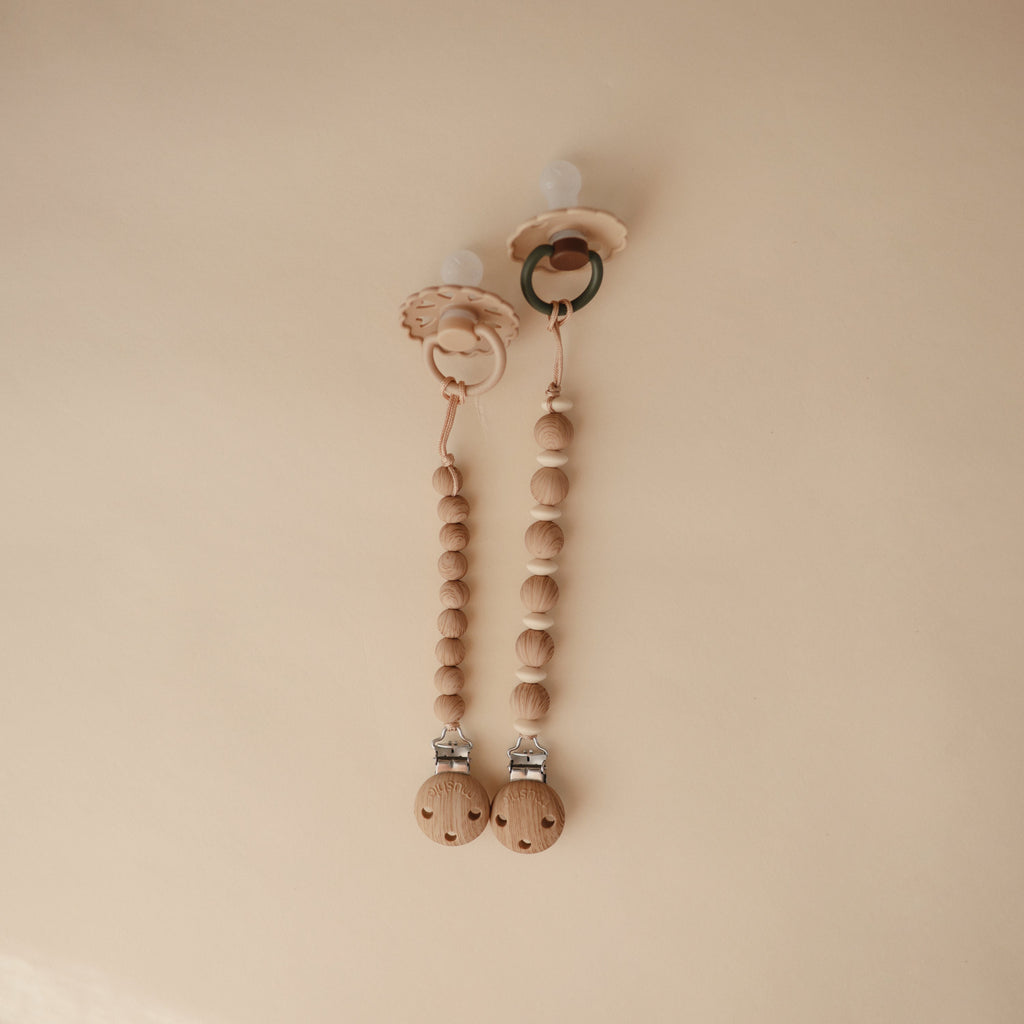 Mushie Silicone Pacifier Clip | Luna | Playroom Avenue