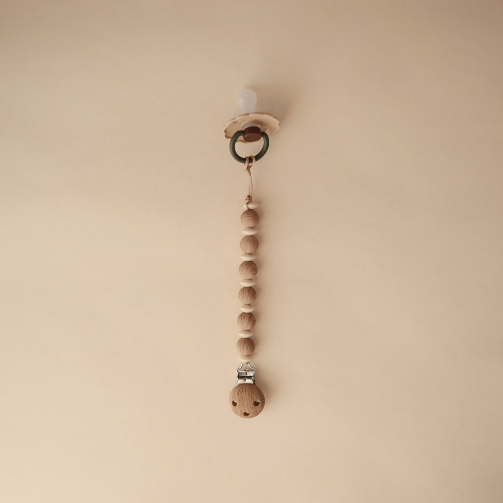 Mushie Silicone Pacifier Clip | Luna | Playroom Avenue
