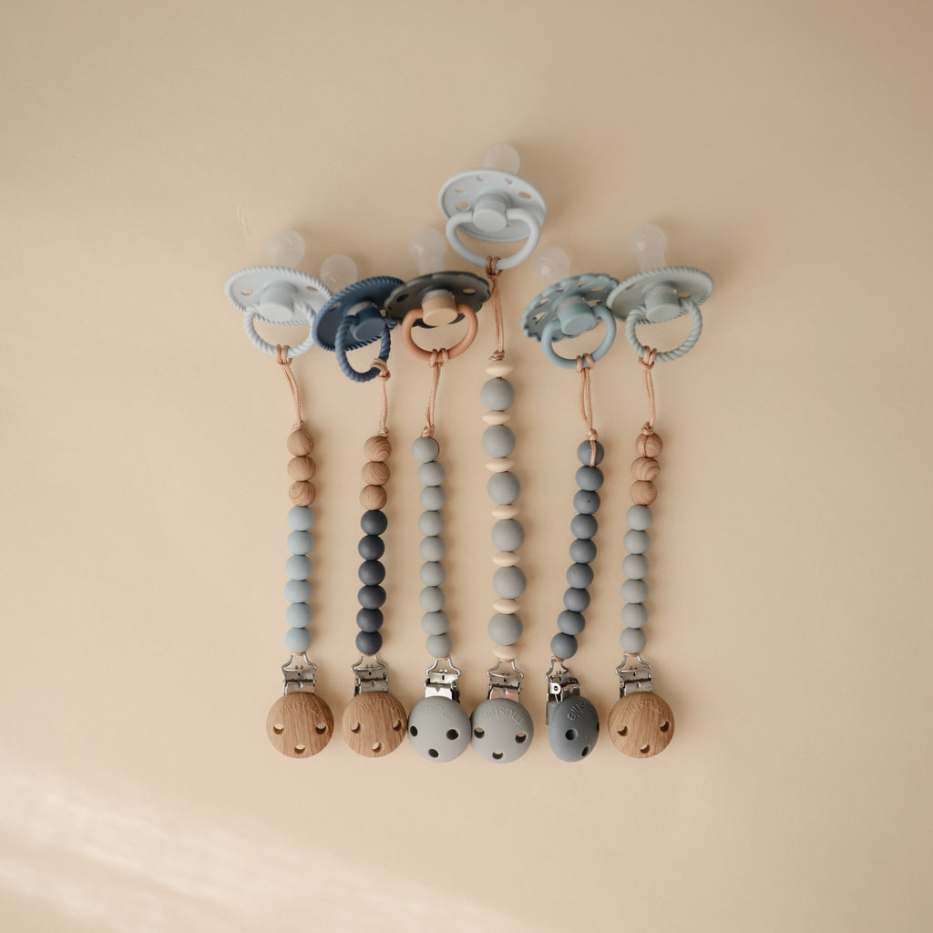 Mushie Silicone Pacifier Clip | Eva | Playroom Avenue