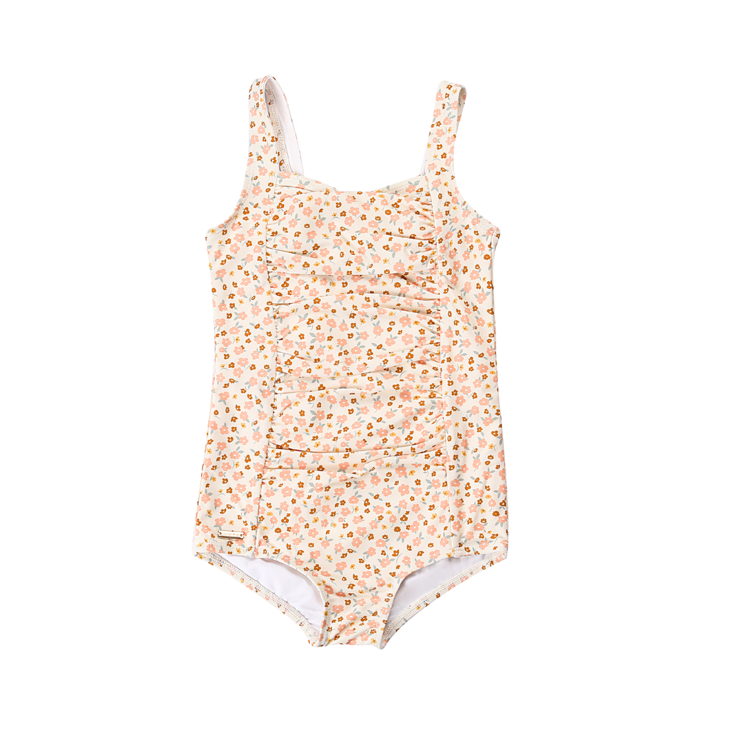 GRECH & CO. Vintage Girls 1 Piece Swimsuit | UPF + Recycled - Sunset Meadow | Playroom Avenue