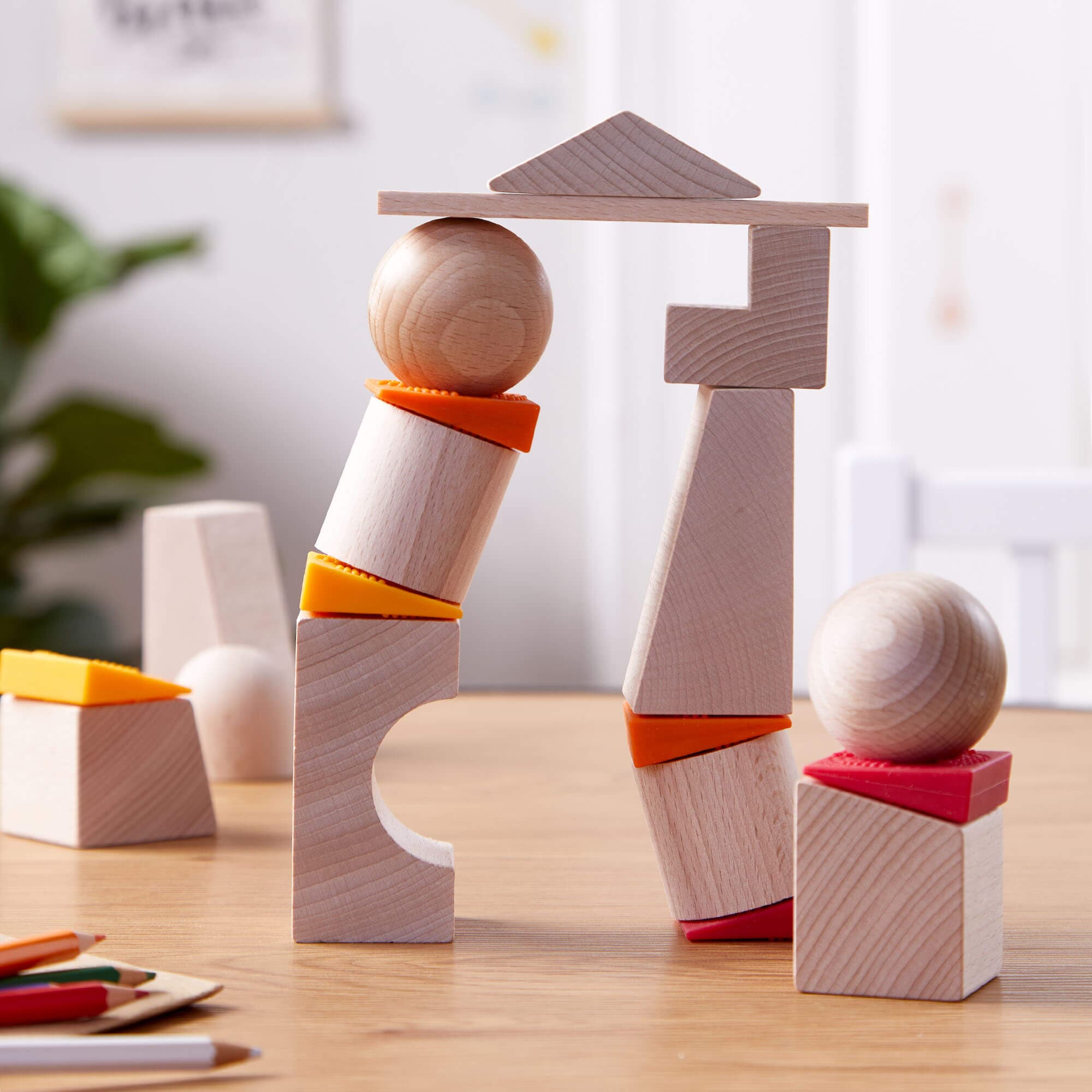 HABA Teetering Towers Wooden Blocks - Balance Building Game | HABA USA