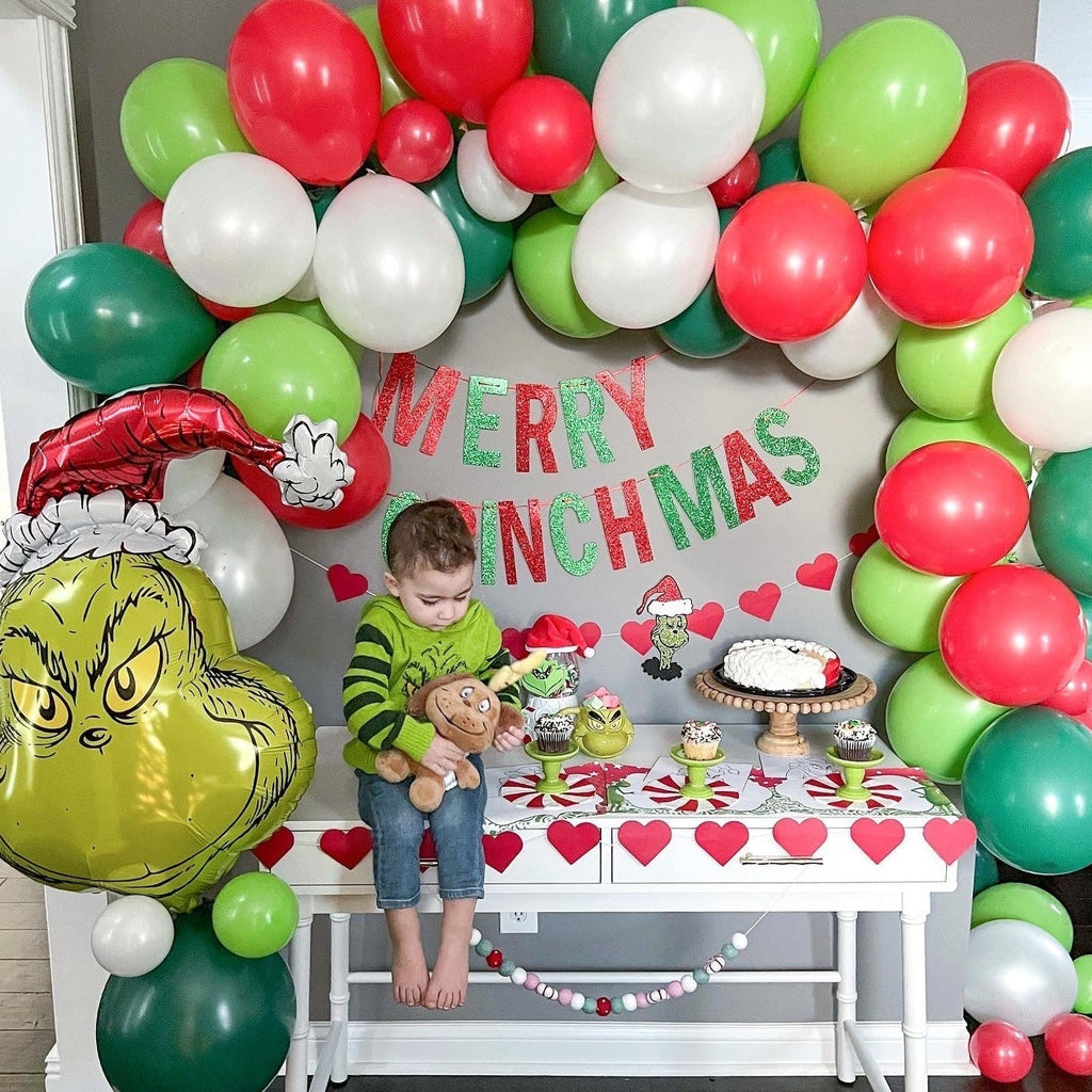Ellie's Party Supply Grinchmas Inspired Christmas Balloon Garland Kit | Playroom Avenue
