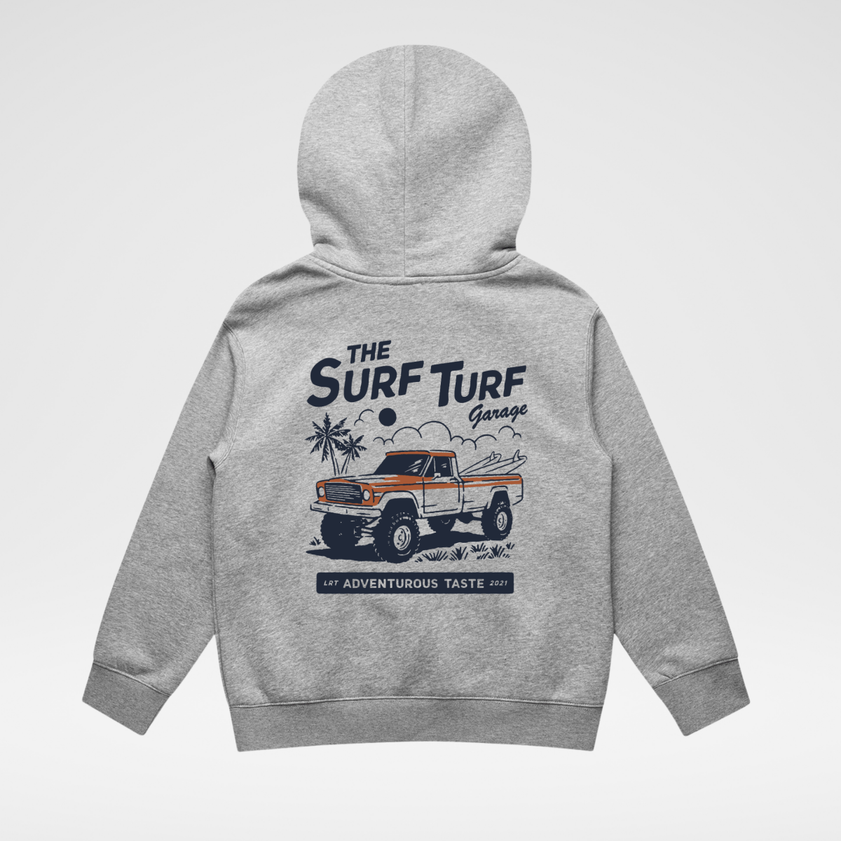 LITTLE RAD THINGS THE SURF TURF HOODIE - RECYCLED HEATHER GRAY | Playroom Avenue