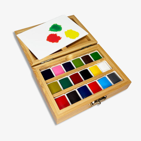 Elseware Unplug Watercolor Travel Set | Bamboo Case, Brushes, & Paper Pad | Playroom Avenue