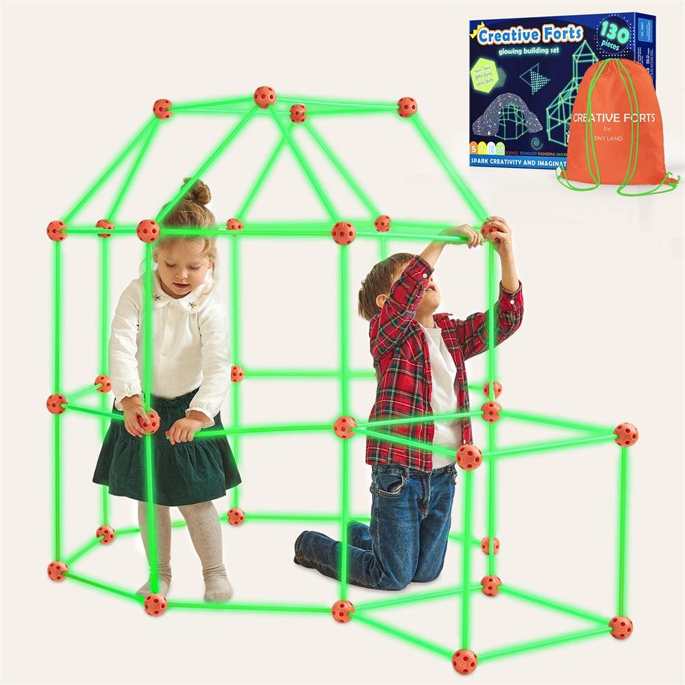 Tiny Land® Glow in The Dark Kids Fort With 130 pcs