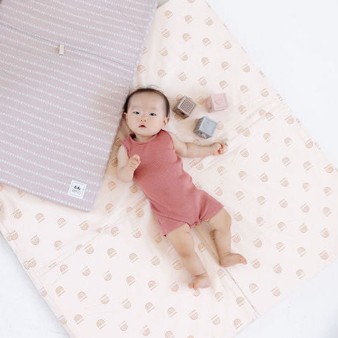 Toki Kids Rainbow Peach Organic Cotton Mat | Playroom Avenue