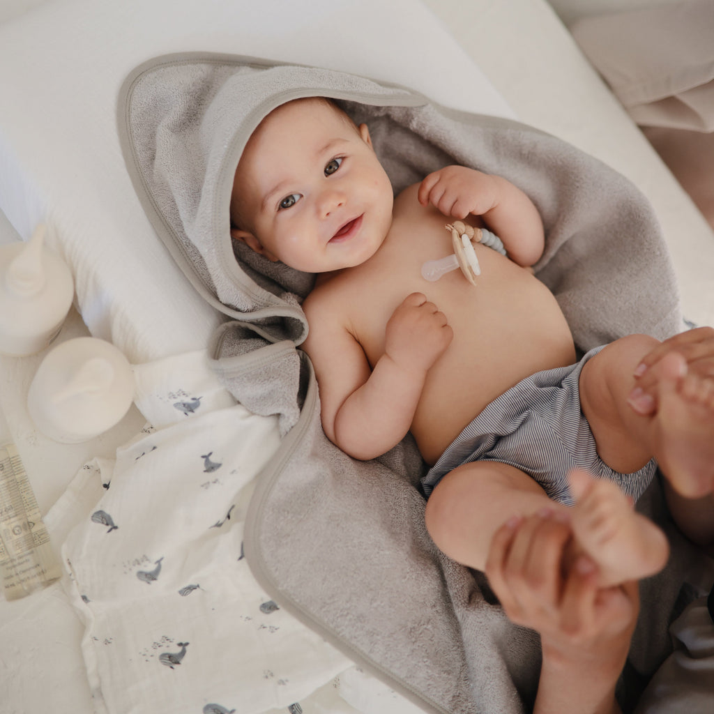 Mushie Organic Cotton Baby Hooded Towel | Playroom Avenue