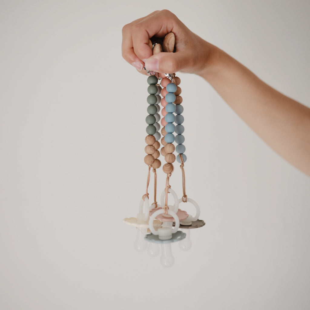 Mushie Silicone Pacifier Clip | Eva | Playroom Avenue