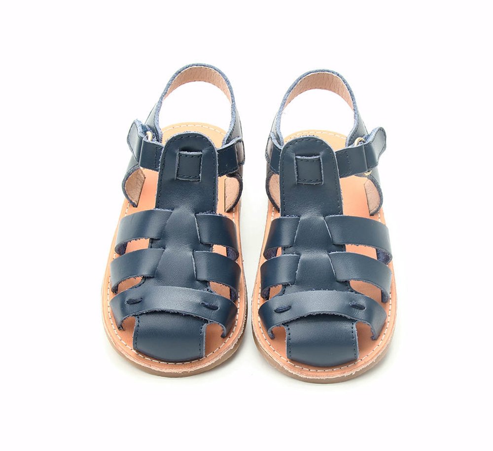 Ozznek Shoes Genuine Leather Sandals for Kids- Venetian Blue | Playroom Avenue