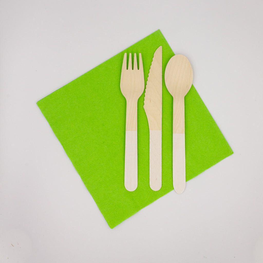 Ellie's Party Supply White Wooden Utensil Set – 24ct | ON SALE!! | Playroom Avenue
