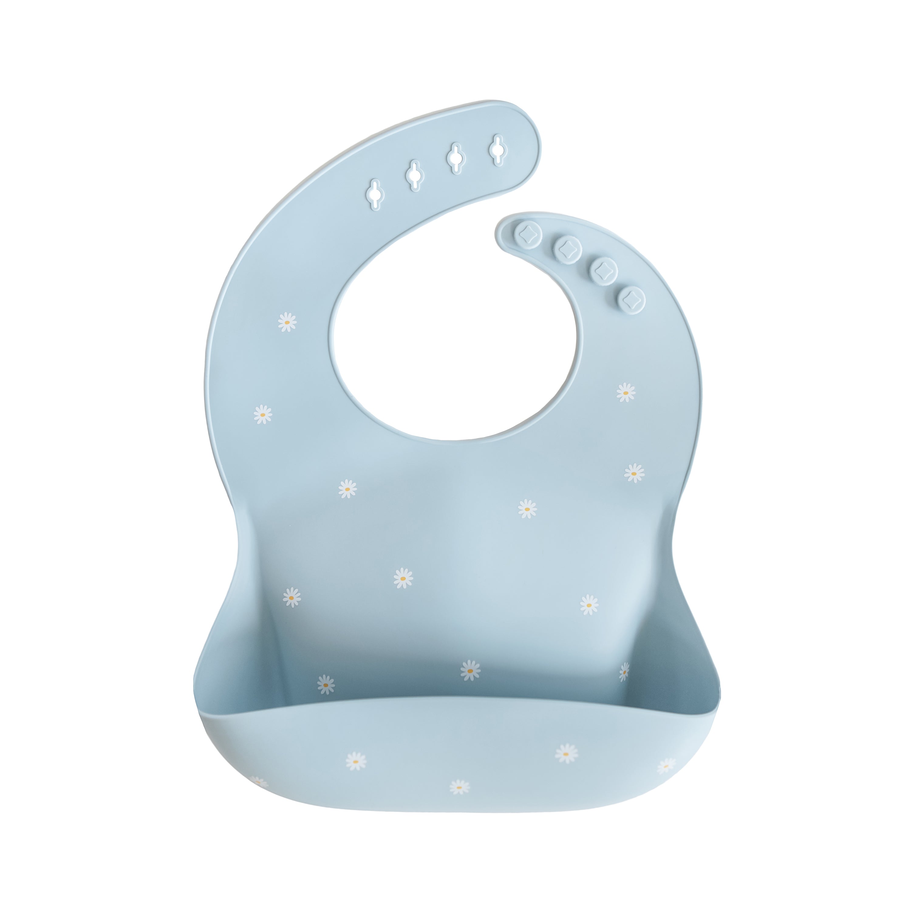 Mushie Silicone Baby Bib White Daisy | Playroom Avenue