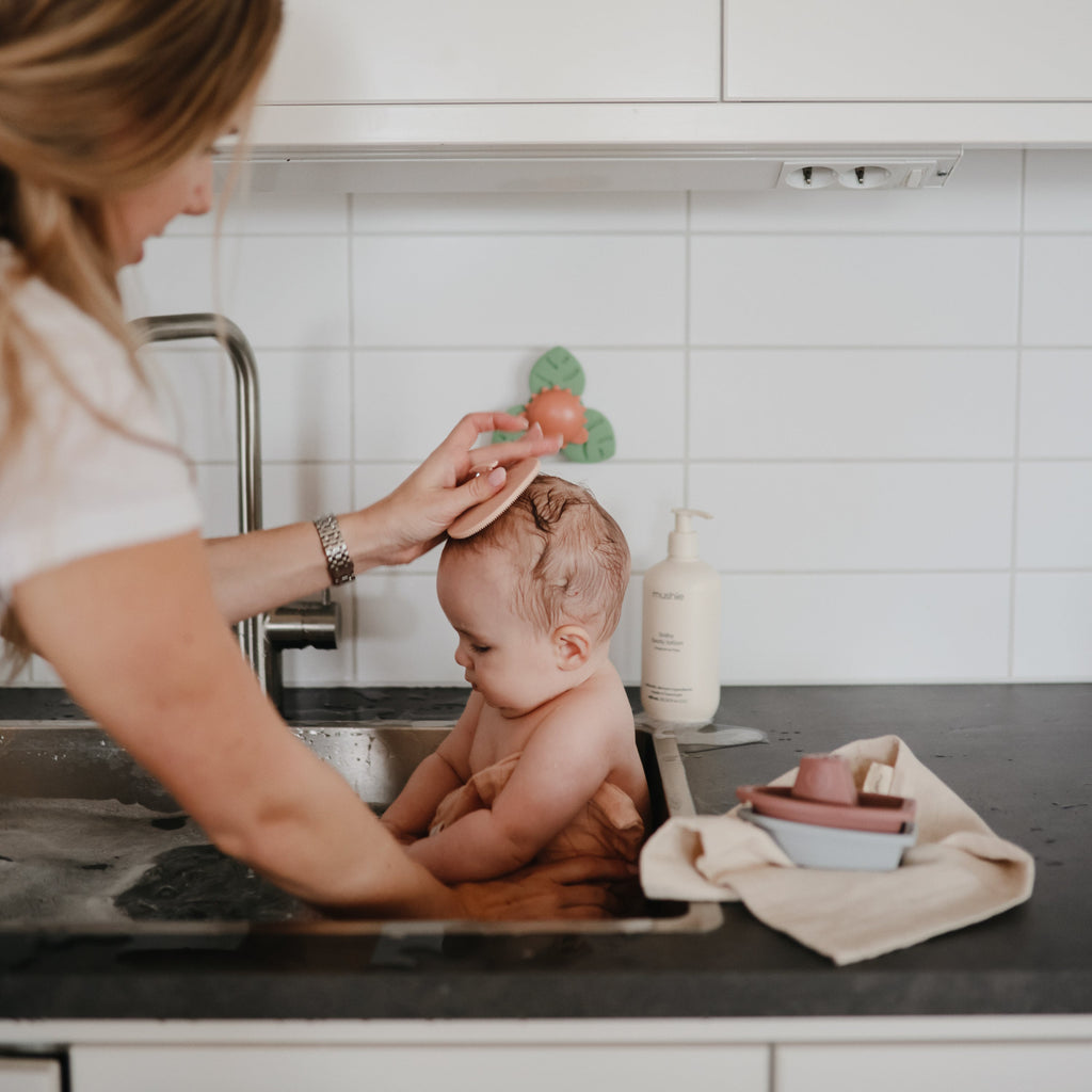 Mushie Cradle Cap Brushes | Playroom Avenue