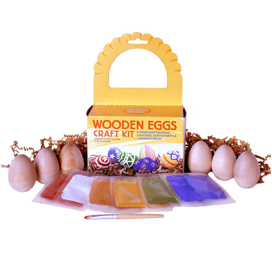 Natural Earth Paint Wooden Egg Craft Kit | Playroom Avenue
