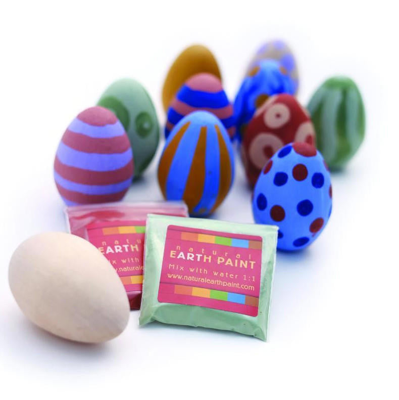 Natural Earth Paint Wooden Egg Craft Kit | Playroom Avenue
